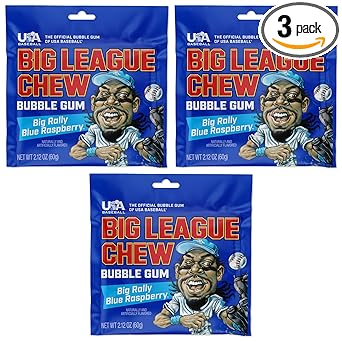 Big League Chew Cotton Candy Bubble Gum 3-Pack - Affordable Sports-Themed Birthday Present for Baseball and Softball Fans