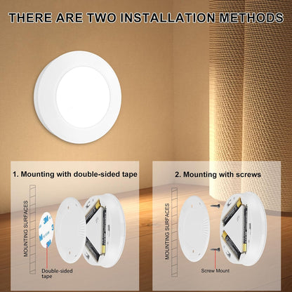 BIGMONAT LED Puck Light – Intentional Warm White Glow for Minimalist Closets and Pantries, Tool-Free Touch Mount