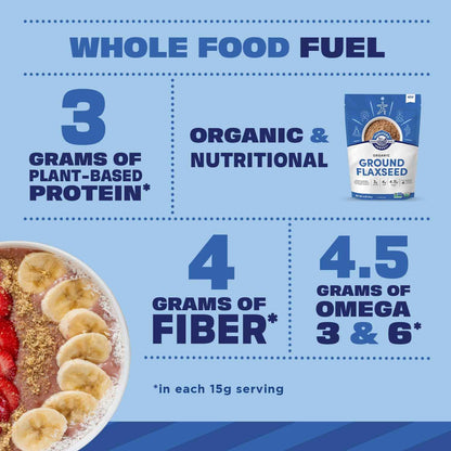 Manitoba Harvest Organic Ground Flaxseed – Family-Safe Nutrition Boost for Kids' Lunches & Breakfast Bowls, No Choking Hassle