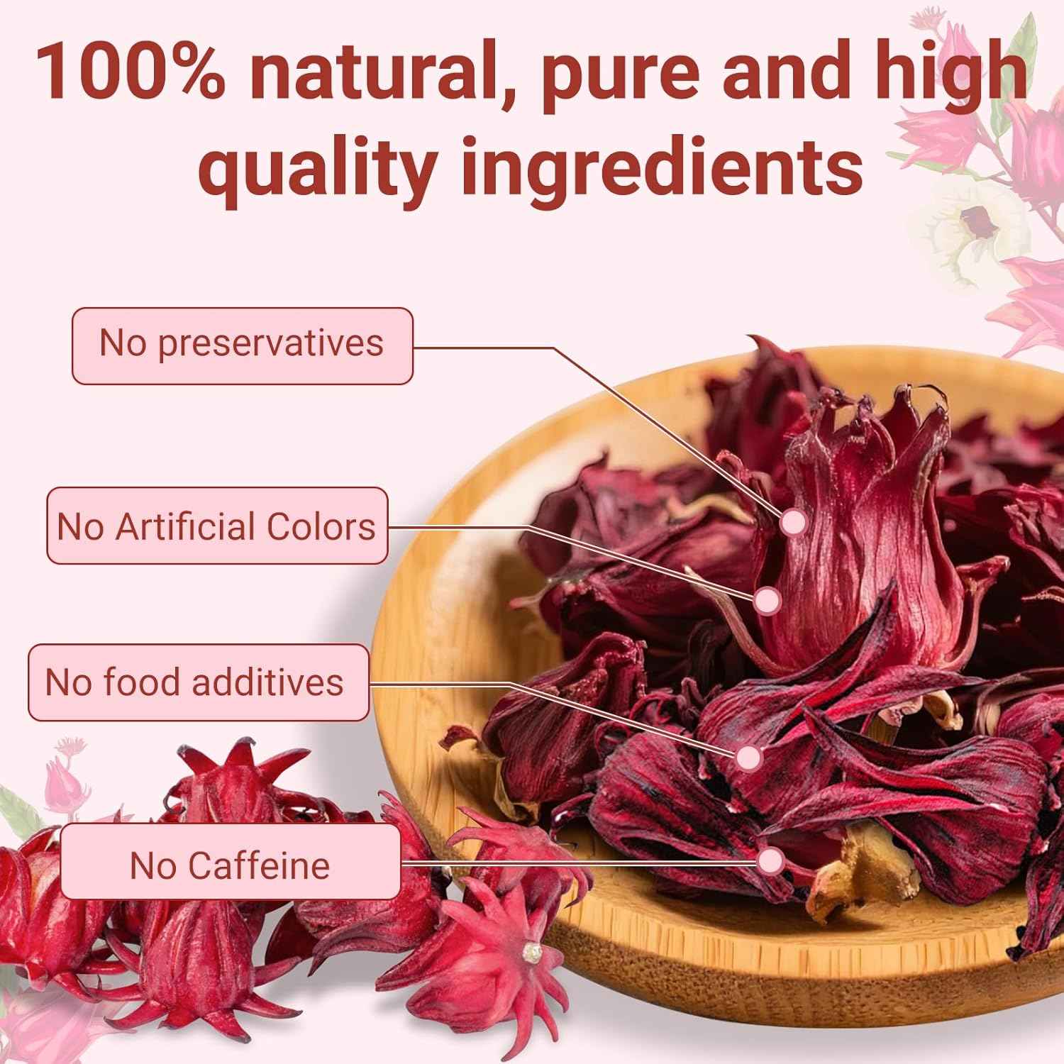 Hibiscus Tea Bags – Heart-Healthy Bedside Ritual for Evening Wind-Down, Caffeine-Free Herbal Brew