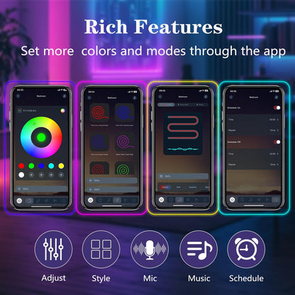 Birthday Gift for Her – RGB Neon Rope Light for Bedroom with App and Remote