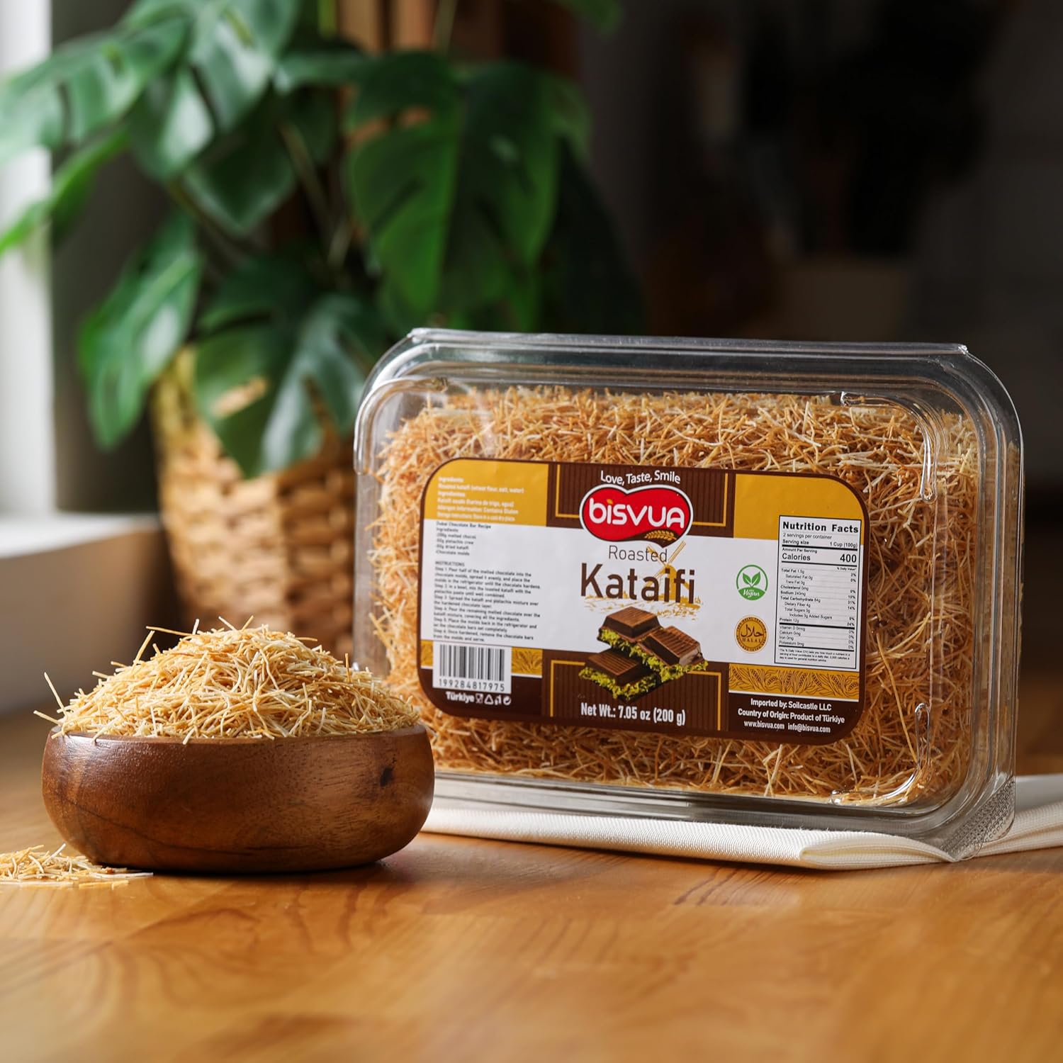 BISVUA Turkish Kadayif 200g – Artisan Pre-Toasted Kataifi for High-End Kunafa, Knafeh & Gourmet Pastry Creations