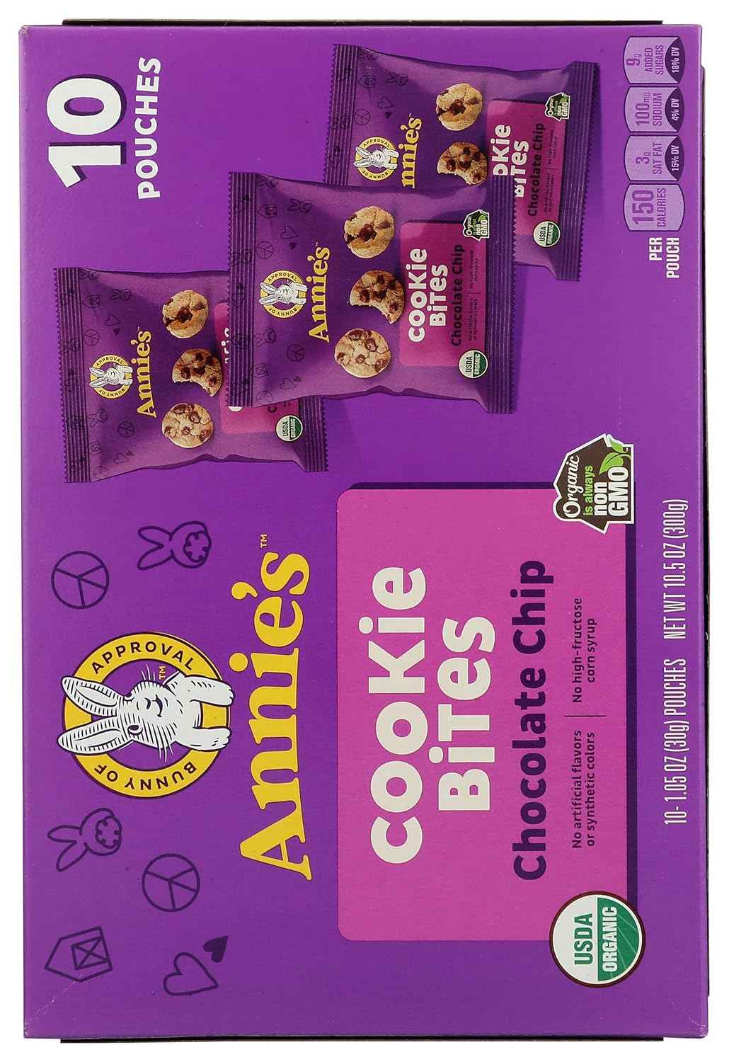 Annie's Organic Chocolate Chip Bites – After-School Snack for Kids, Bite-Size Cookie Pouches