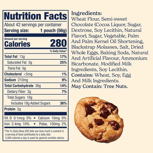Famous Amos Chocolate Chip Cookies, Bite-Size Snack Bag for School Lunchboxes and Kids' Backpacks, 9 oz Resealable Pack
