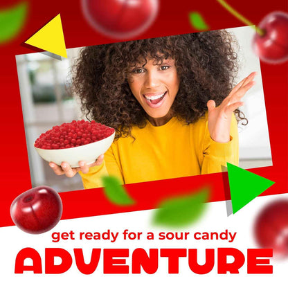 Cherry Sours – Vibrant Red Garnish Candy for Cupcakes, Donuts, and Ice Cream Sundaes, 1 Lb