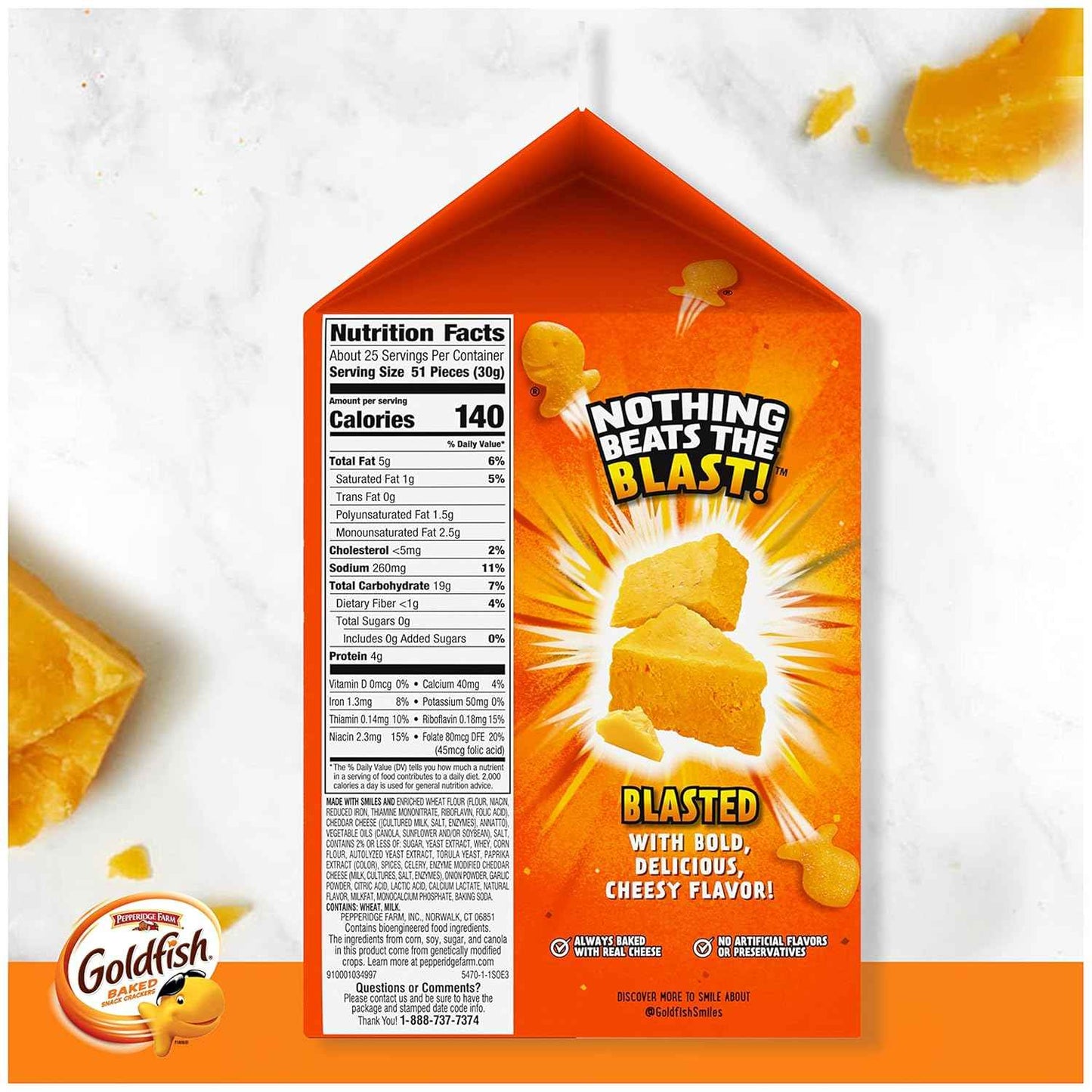 Goldfish Cheddar Cheese Crackers – Wholesome Pantry Snack for Playdates, Carpool Pickup, and Back-to-School Lunchbox Packing, Bulk 27.3 oz