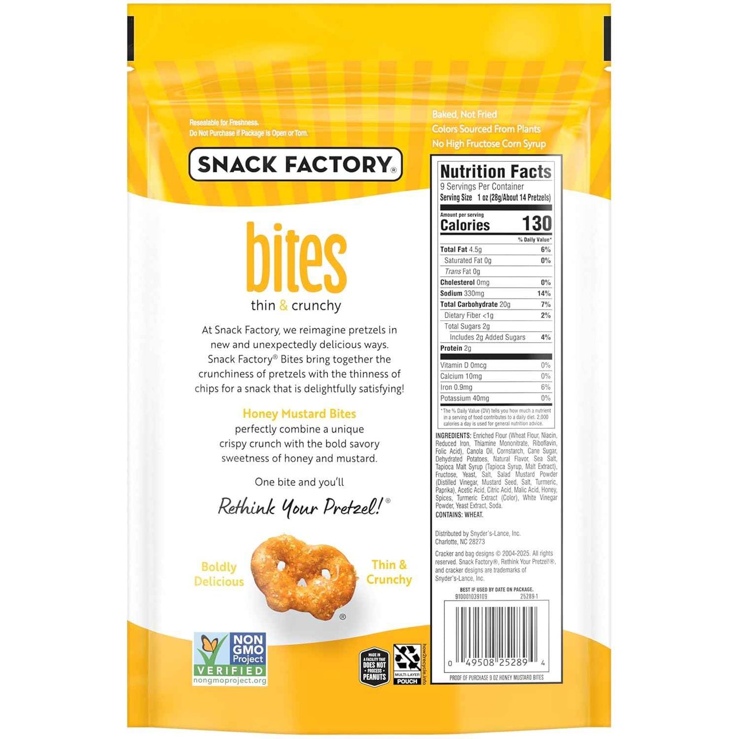 Snack Factory Honey Mustard Bites, 9 Oz Bag – Desk-Friendly Crunch for the Afternoon Work Slump