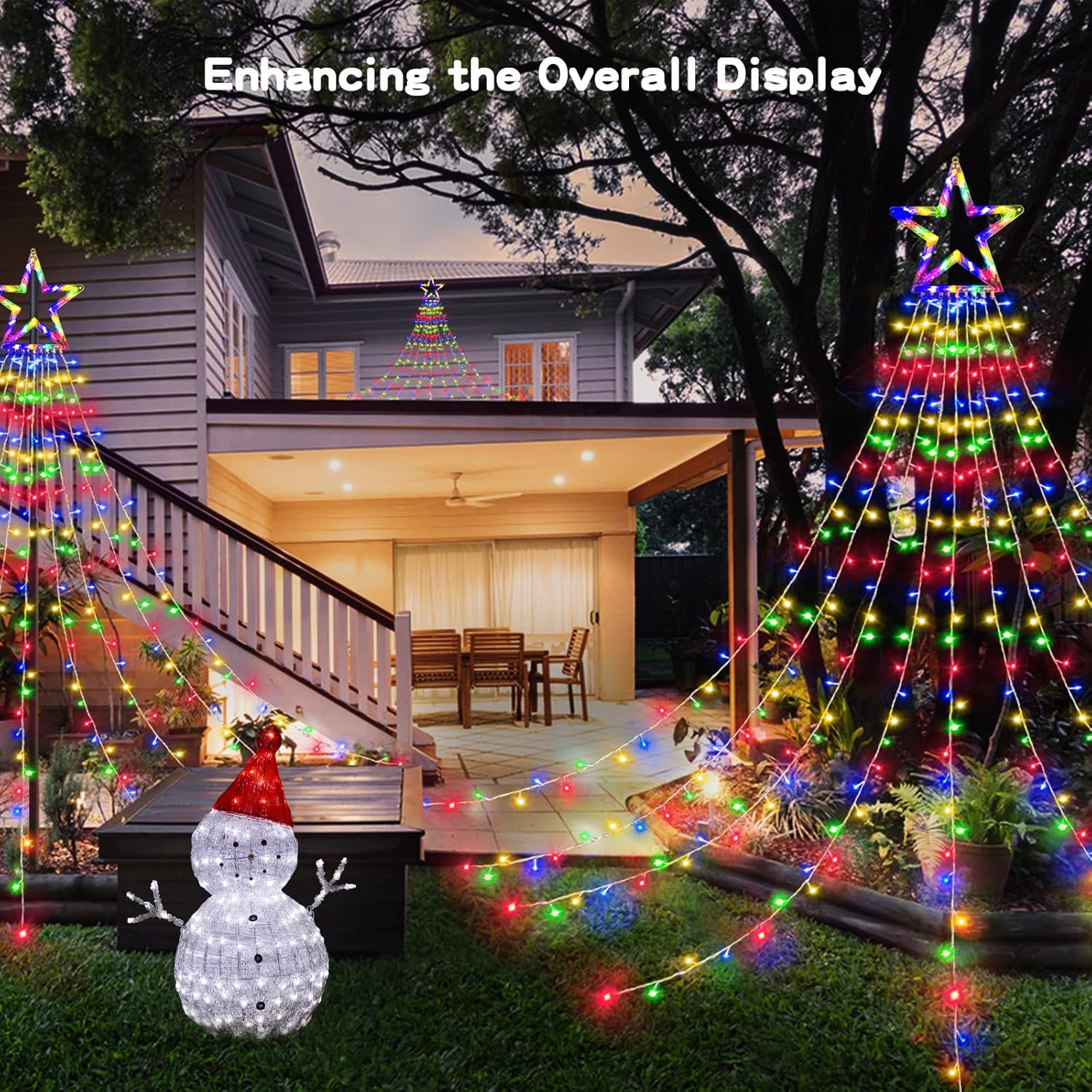 BlcTec 317 LED Waterfall Lights – Flameless, Cool-Running Holiday Lighting Safe Around Kids, Pets, and Sleeping Areas