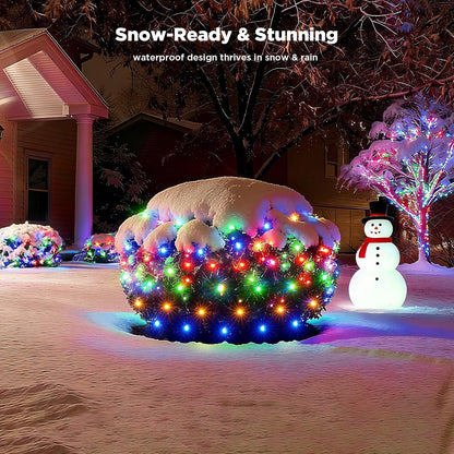 BlcTec Christmas Net Lights – Minimalist 176 LED Mesh with Warm White Mode and Timer for Understated Holiday Decor