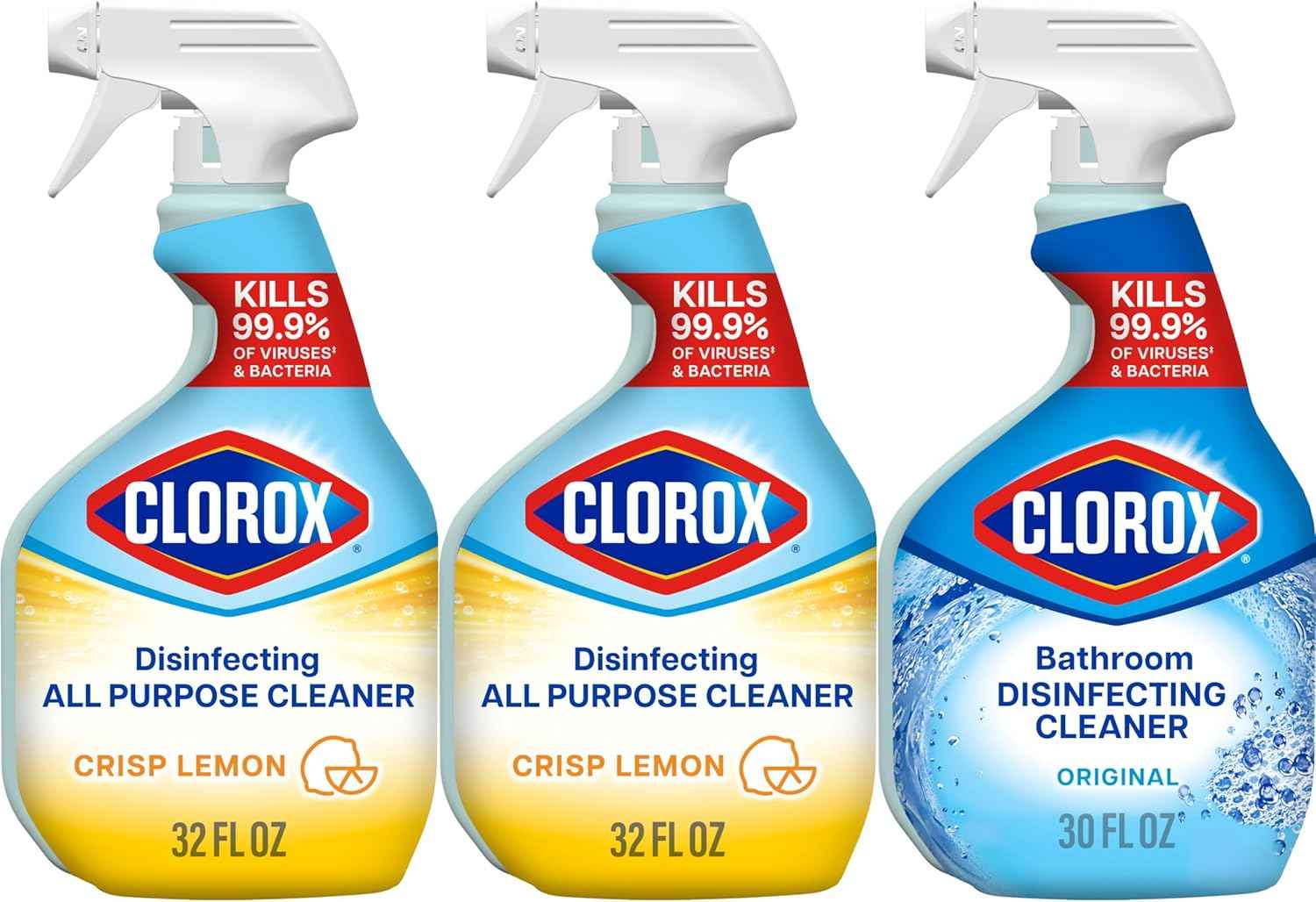 Clorox Disinfecting Cleaner Bundle – Child-Safe Home Disinfection Without Bleach Fumes, 2-Pack for Kitchens and Bathrooms