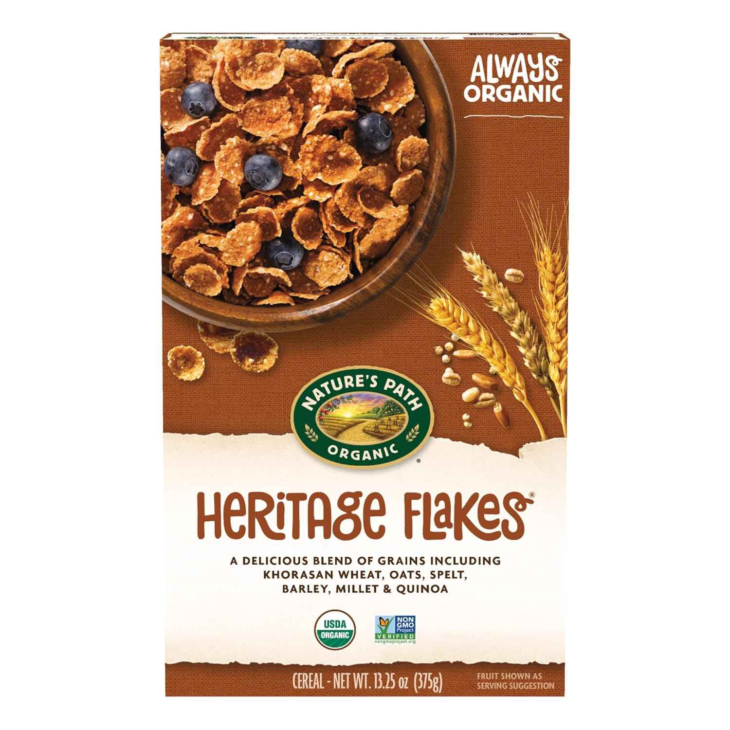 Nature's Path Organic Heritage Flakes Cereal – Simple Six-Ingredient Ancient Grain Cereal for a Clutter-Free Pantry, 32 oz