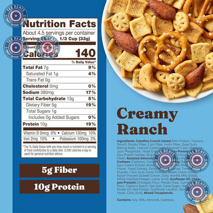 Catalina Crunch Protein Snack Mix - Ranch Protein Crunch for Home Office Desk and Meeting Between-Break Sustenance