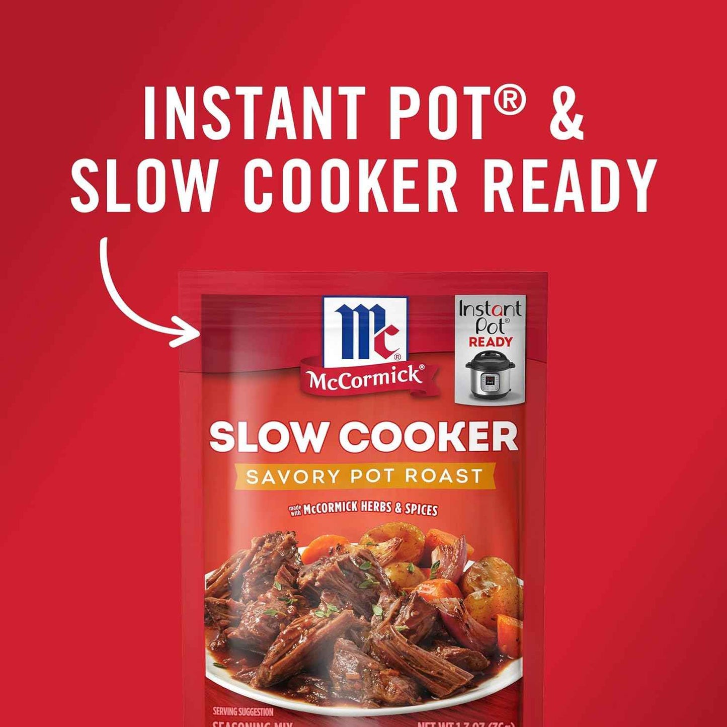 McCormick Slow Cooker Savory Pot Roast Seasoning – No MSG Comfort Food for Mindful Family Eating