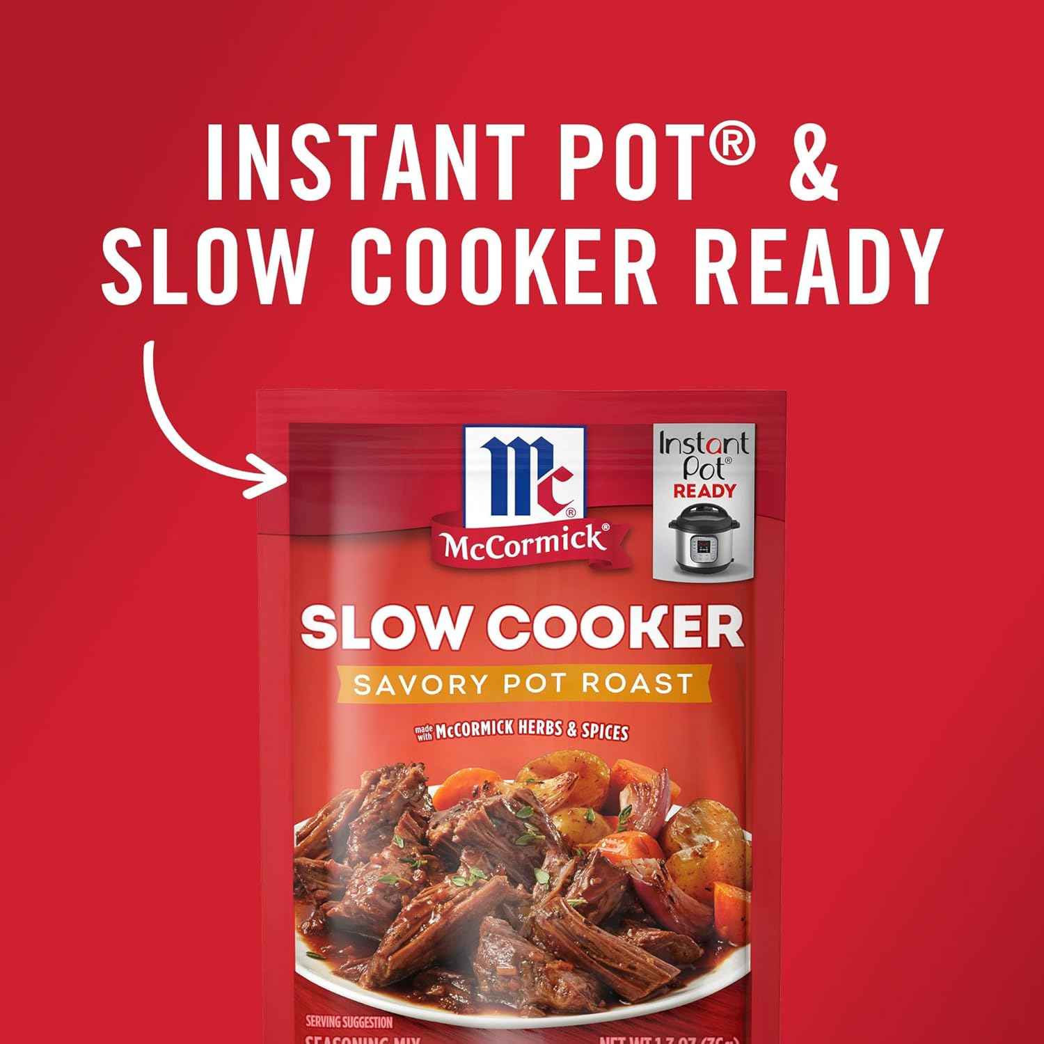 McCormick Slow Cooker Savory Pot Roast Seasoning – No MSG Comfort Food for Mindful Family Eating