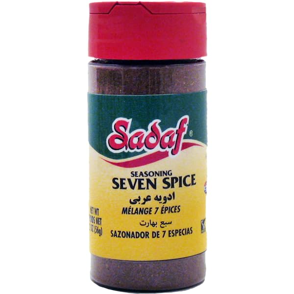 blend of seven spices: allspice, black pepper, coriander, cloves, cumin, nutmeg, and other spices