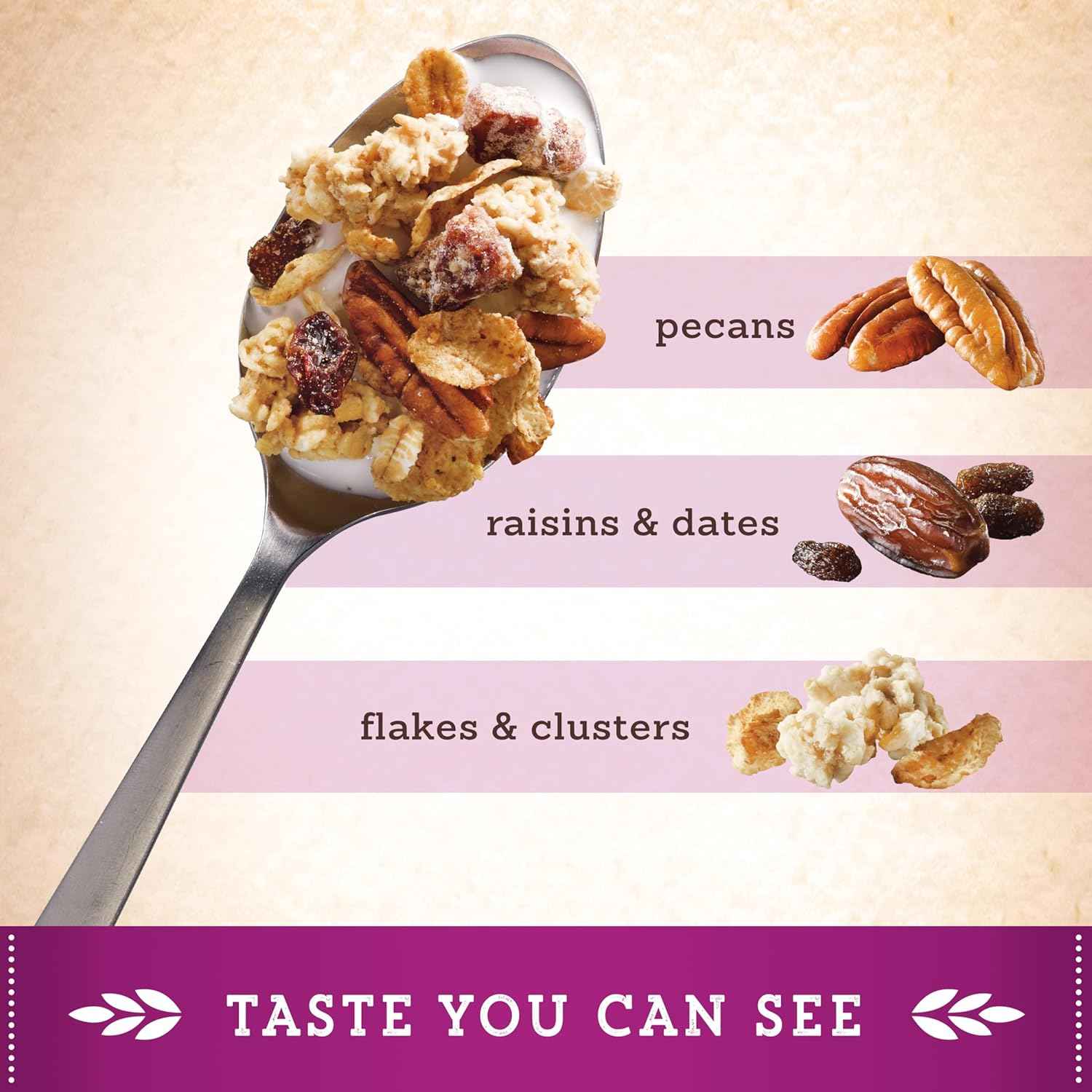 Great Grains Raisins Dates Pecans Breakfast Cereal – Wholesome Family Breakfast Cereal for Kids' Morning Bowl