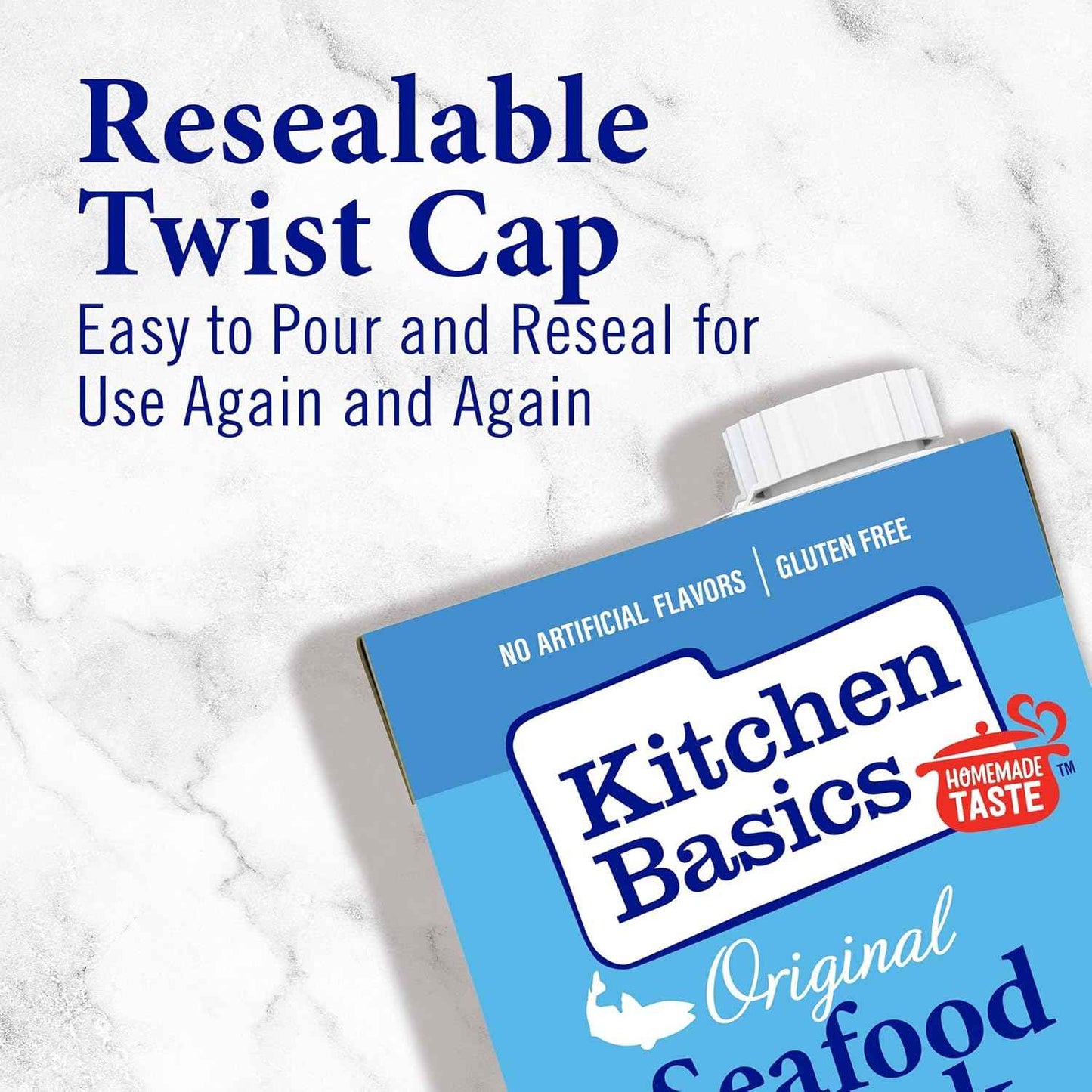 Kitchen Basics Seafood Stock – Single-Carton Stock for Clutter-Free Pantries, 32 oz