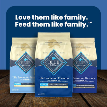 Blue Buffalo Senior Life Protection Chicken & Brown Rice – Clean-Label Nutrition with AAFCO-Compliant Senior Formula, 6 lb