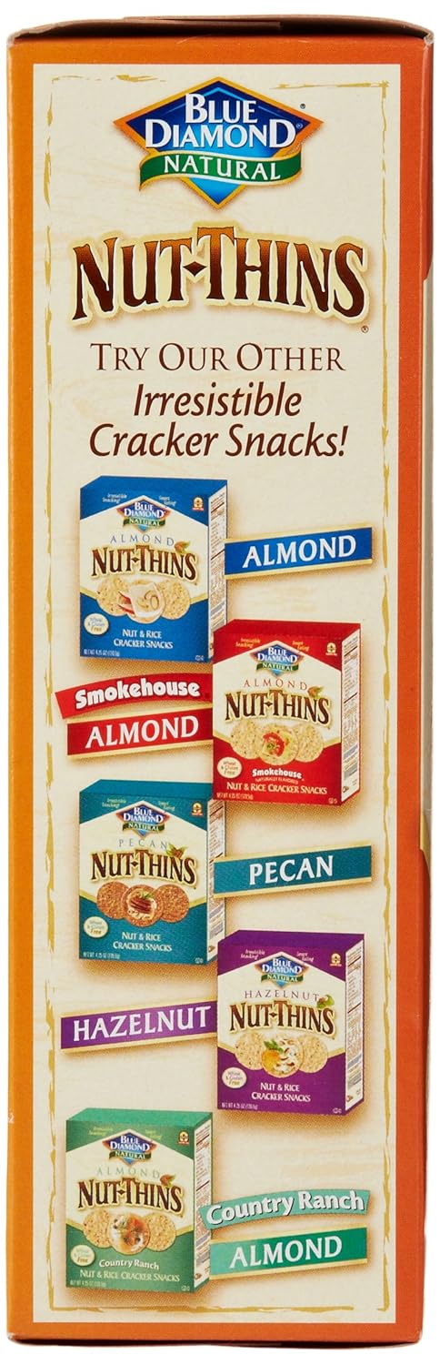 Blue Diamond Almonds Nut Thins Cheddar Cheese – Portable Crunchy Cracker for Picnic and Patio Charcuterie Boards