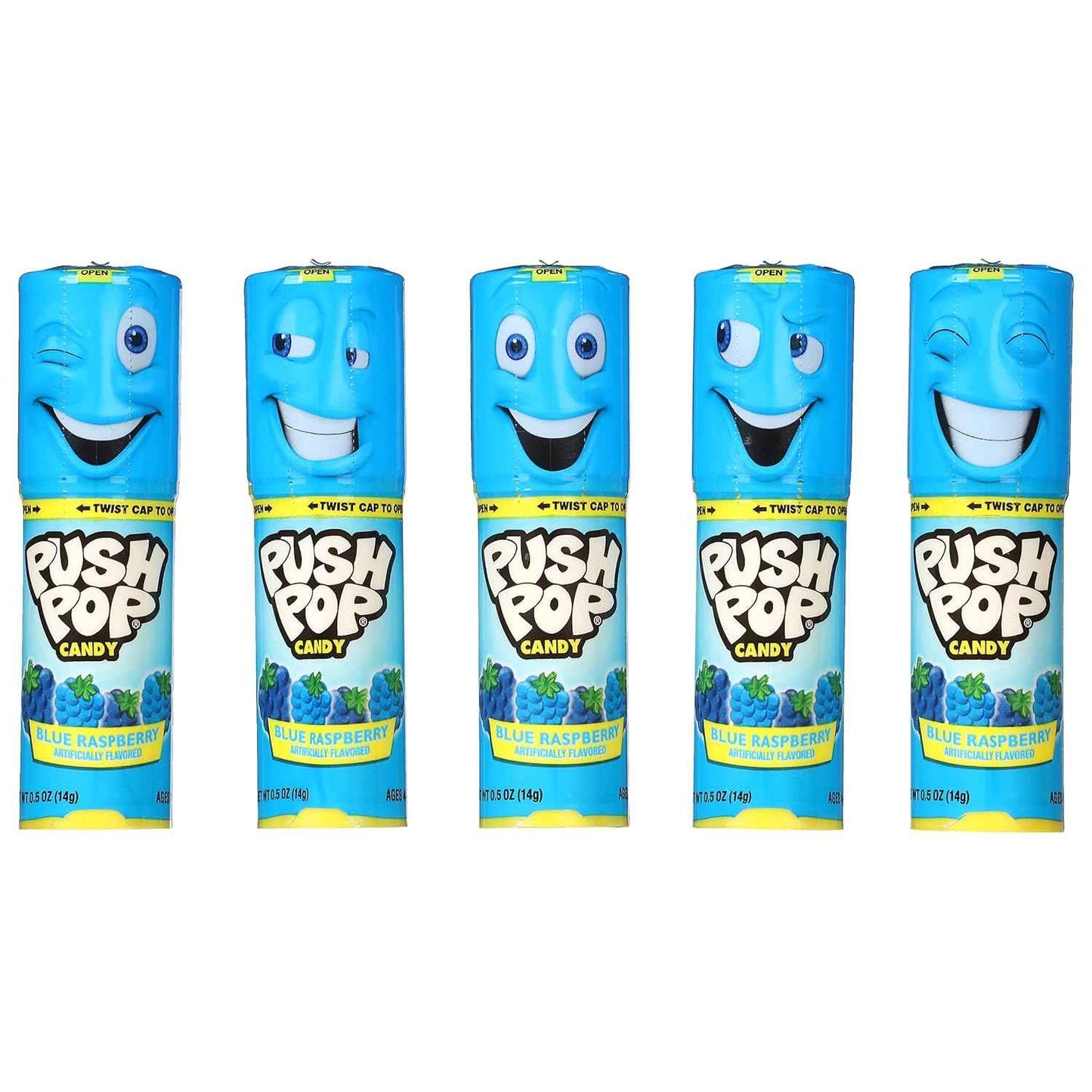 Push Pop Easter Blue Hard Candy Lollipops Sealed Individually Wrapped Candy Safe for Classroom and Daycare Distribution, 10 Ct Blue Raspberry Bulk Pack