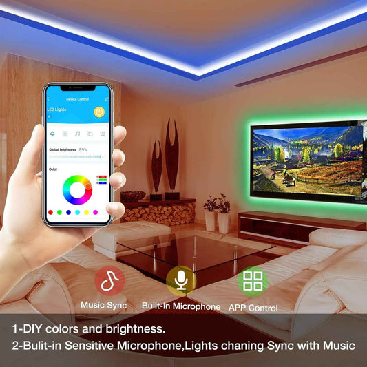 DAYBETTER Smart RGB LED Strip Lights for Kids Room and Nursery, Cool to Touch 12V Low Voltage App Controlled Multicolor Accent Lighting for Playroom Decor