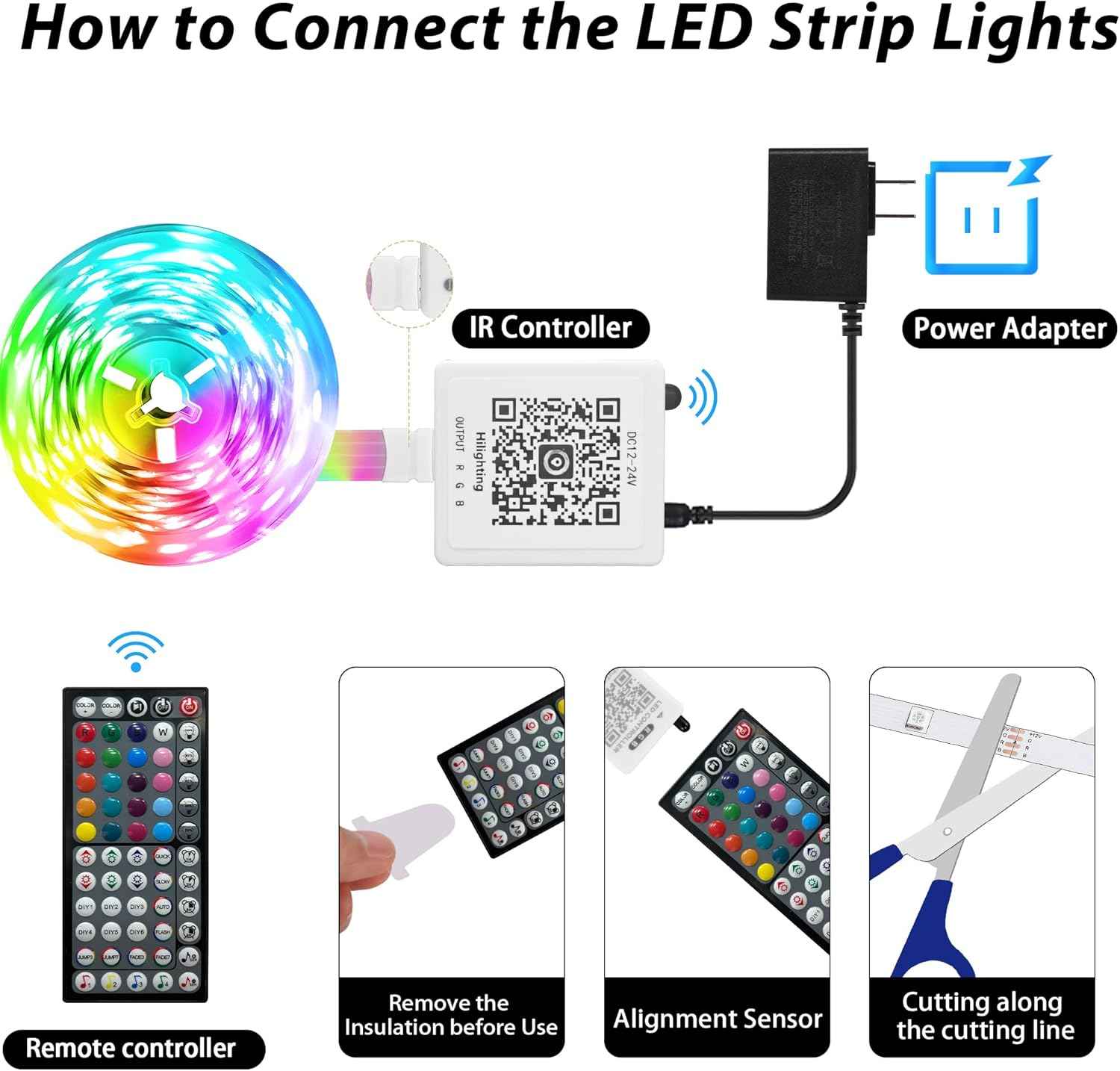 Govee LED Strip Lights – Simple Clean RGB Ambient Lighting for Minimalist Bedroom, Cuttable Length and Hidden Cable Design