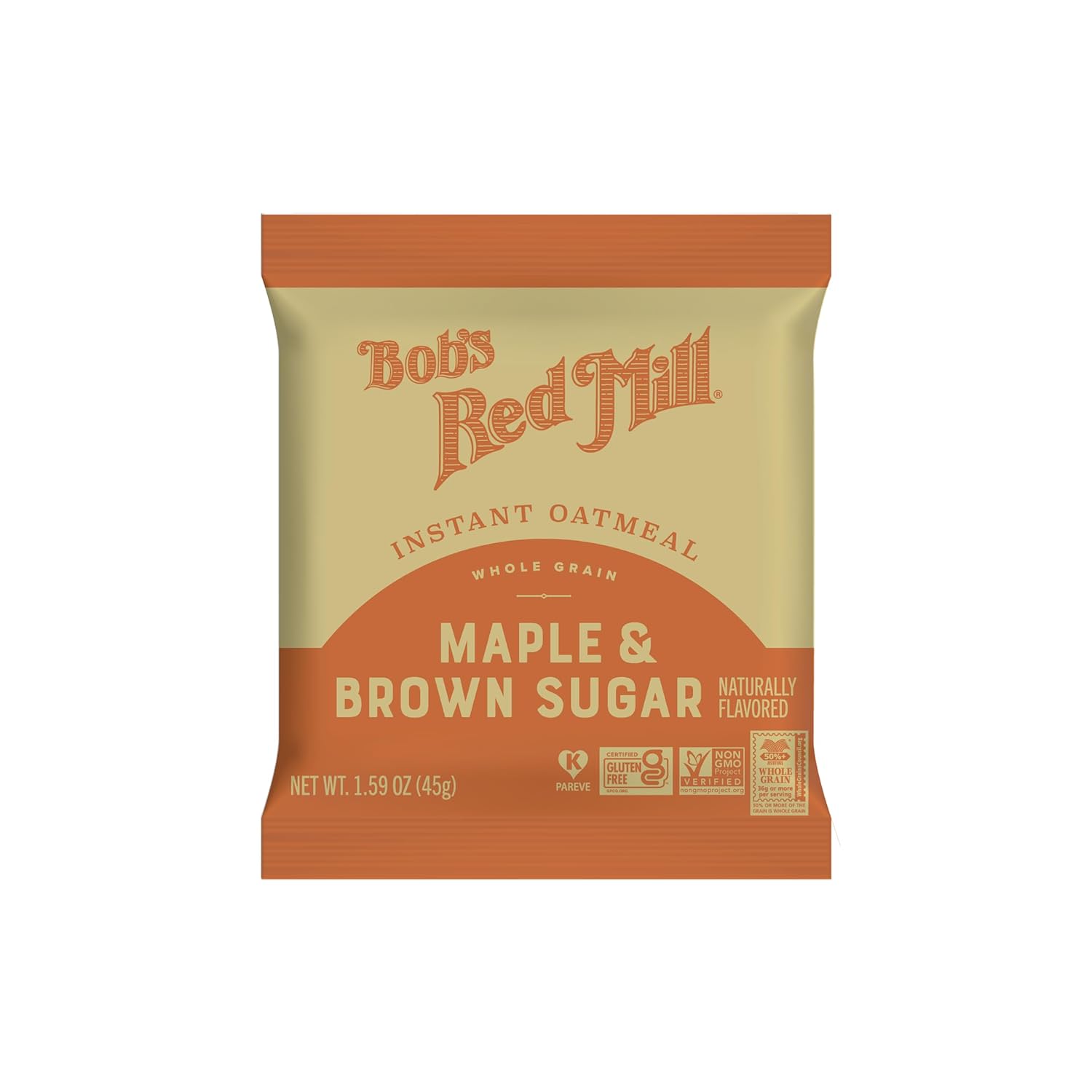 Bob's Red Mill Gluten Free Instant Oatmeal Maple Brown Sugar – Quick Commuter Breakfast for Office Mornings, 6 Pouches
