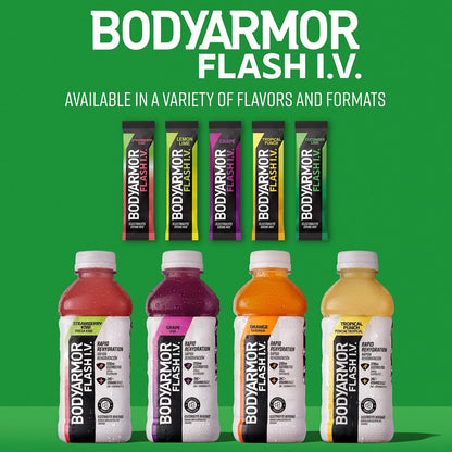 BODYARMOR Flash IV Electrolyte Packets – Adventure Hydration for Biking Kayaking and Weekend Hikes, No Heavy Bottles