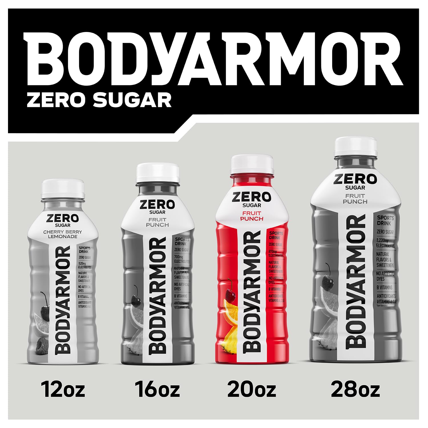 BODYARMOR ZERO Sugar Fruit Punch – Clean Electrolyte Drink for Self-Care Rituals and Stress-Free Hydration