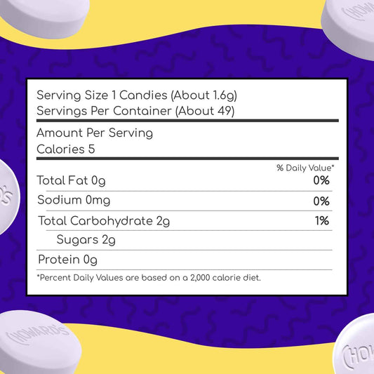 Choward's Violet Mints Candy Bag – Low-Calorie Self-Care Ritual, 3 Pack of 20-Calorie Floral Mints for Daily Wellness