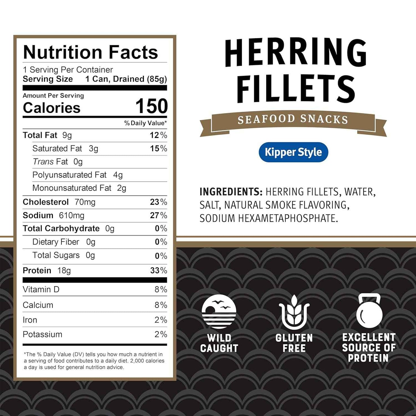 Brunswick Golden Smoked Herring Fillets – No-Prep Canned Seafood for Campsite and Trail Lunches