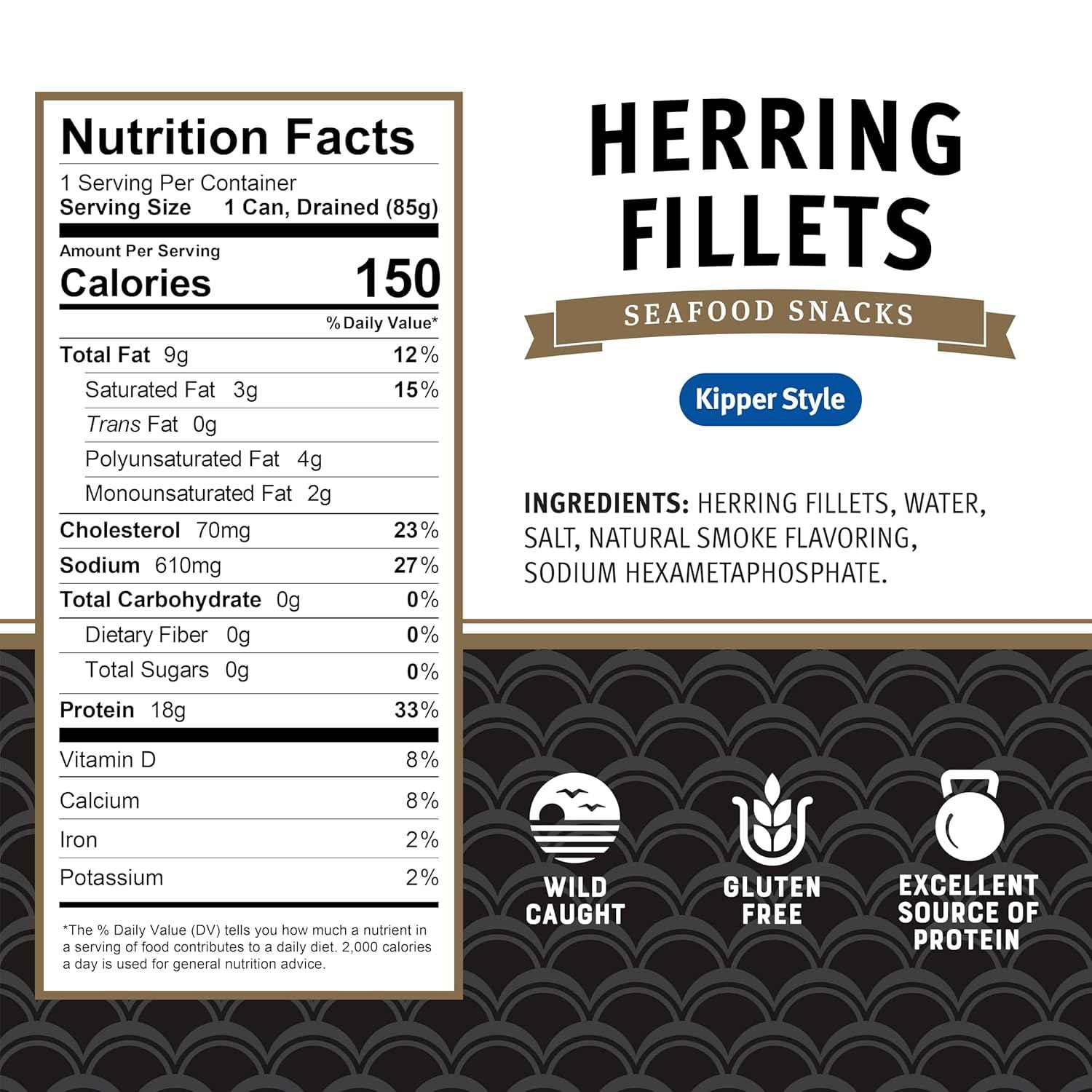 Brunswick Golden Smoked Herring Fillets – No-Prep Canned Seafood for Campsite and Trail Lunches
