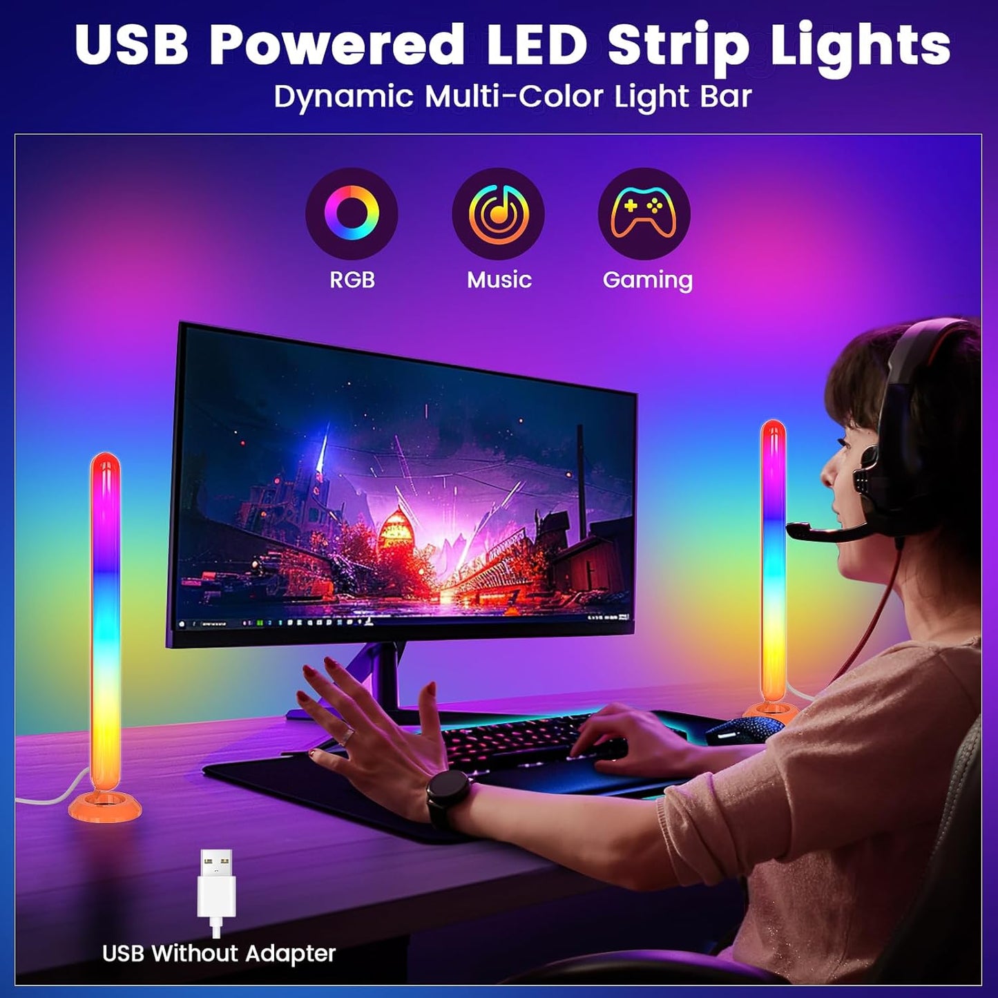 Borllyem Smart LED Light Bars for Wind-Down Ritual, Timer-Set Calming Bedroom Ambient Lighting