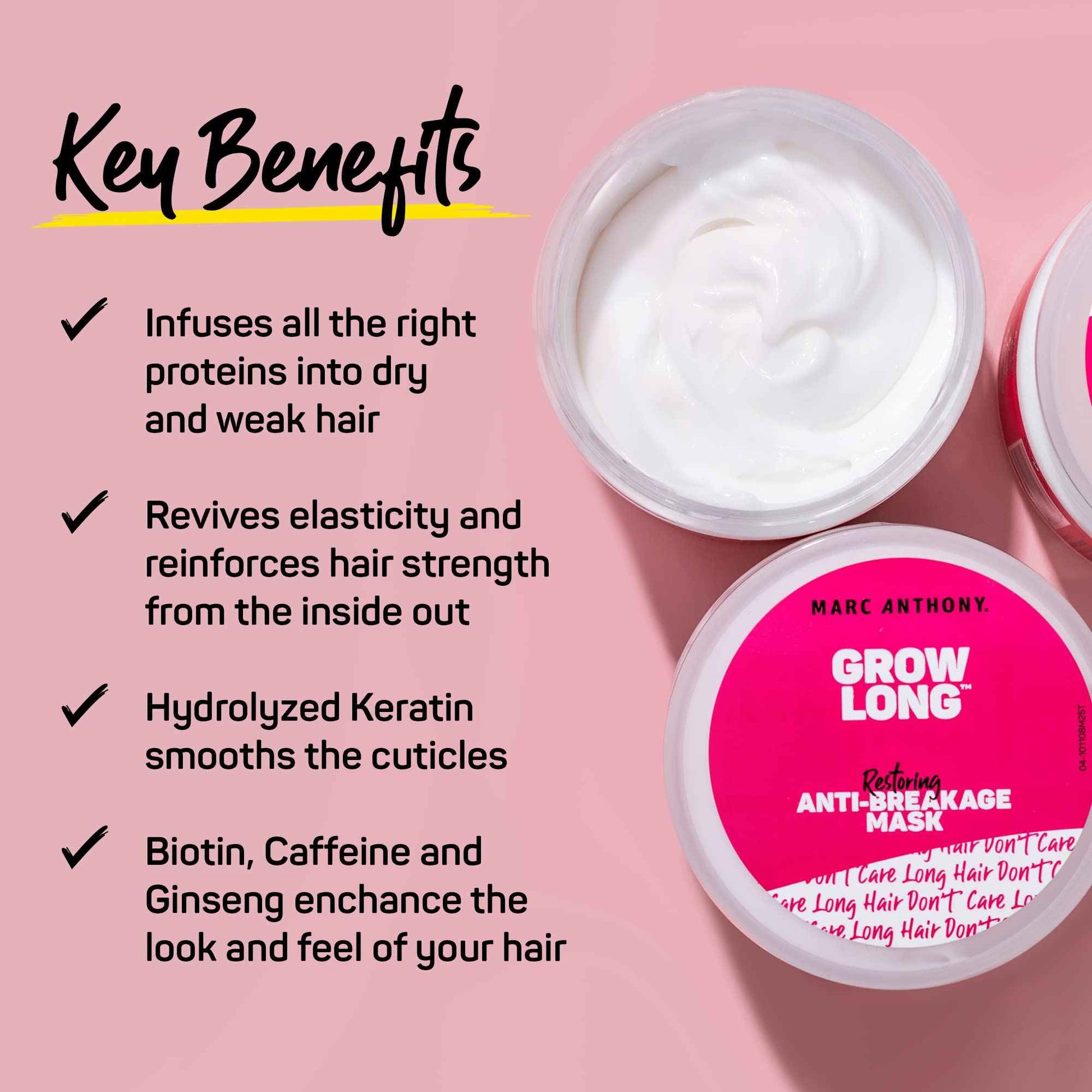 Marc Anthony Repair Bond +Rescuplex Mask – Less-Is-More Bond Treatment for Color-Treated Hair, One Jar One Purpose