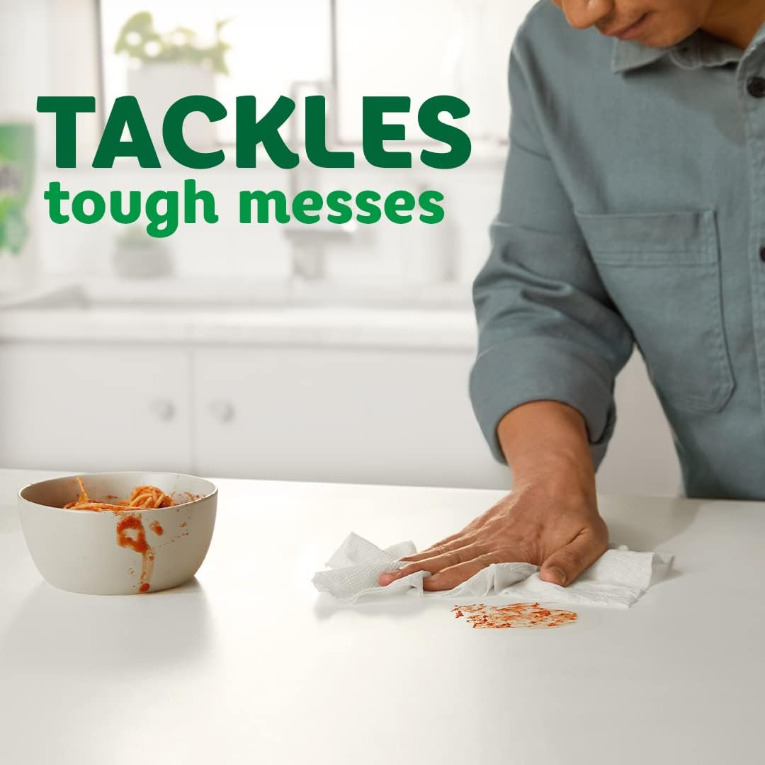 Bounty Quick-Size Paper Towels for Home Office and Desk Cleanups, 2X Absorbent Sheets That Keep Your Workspace Focused