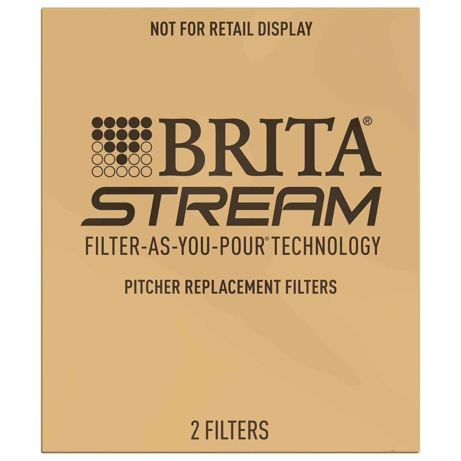 Brita Stream Pitcher Water Filter for Clean Hydration Station at Home Office, BPA-Free and Fluoride-Preserving Wellness Essential