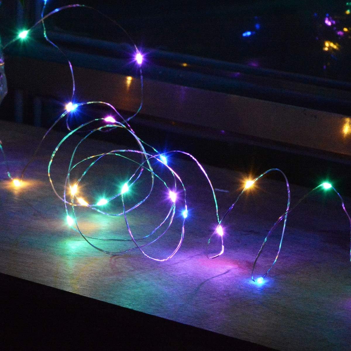 [Brand] Minimalist String Lights – Clean Copper Wire Bedroom Accent, 4-Pack Battery LED Set