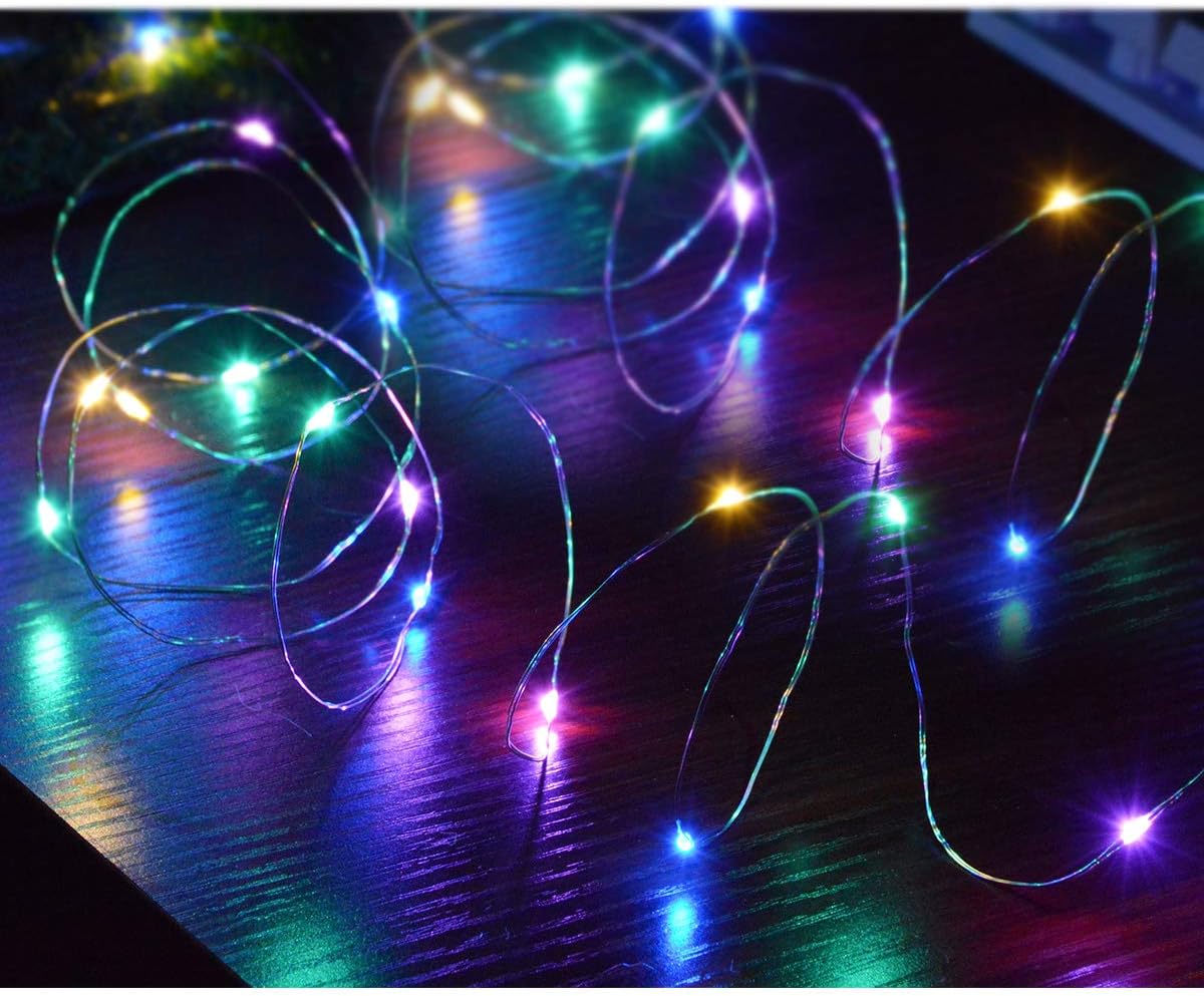 [Brand] Minimalist String Lights – Clean Copper Wire Bedroom Accent, 4-Pack Battery LED Set