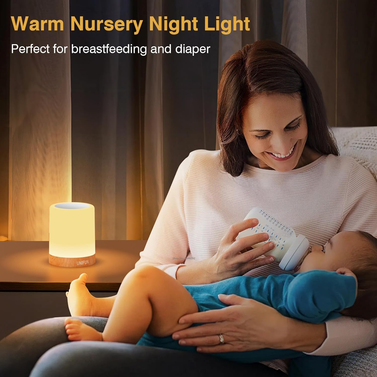 [Brand Name] Flameless Touch Night Light for Bedroom and Bathroom, Waterproof Rechargeable Lamp with Cool Surface and No Fire Risk