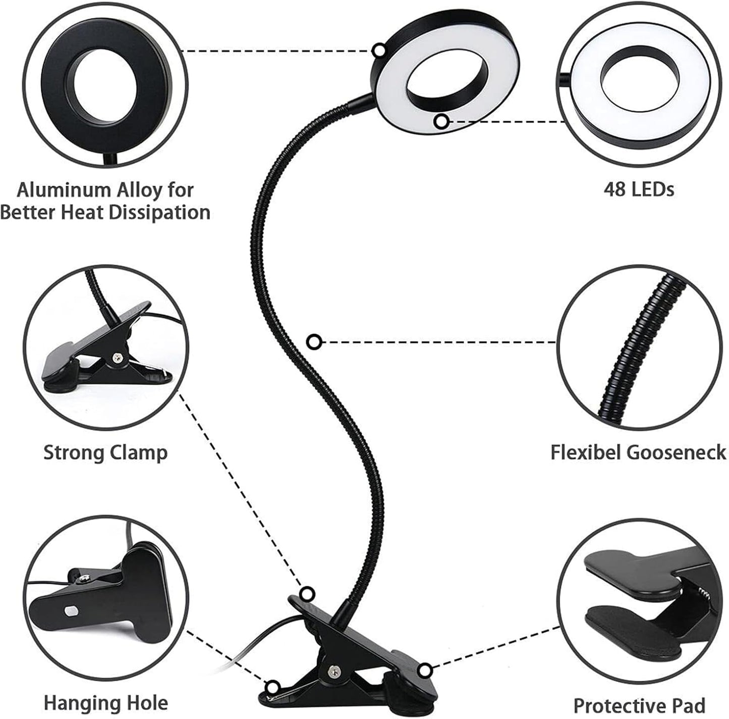 [Brand Name] Kids Study Lamp – Safe Clip On Light for Children Bedroom and Homework Desk, Cool to Touch LED