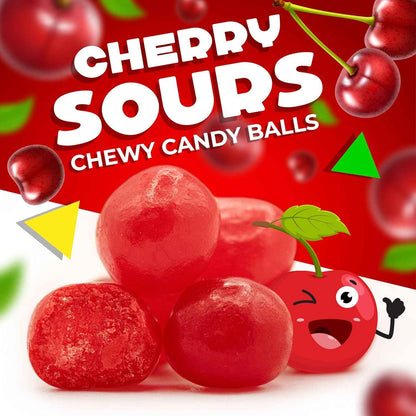 Cherry Sours – Vibrant Red Garnish Candy for Cupcakes, Donuts, and Ice Cream Sundaes, 1 Lb