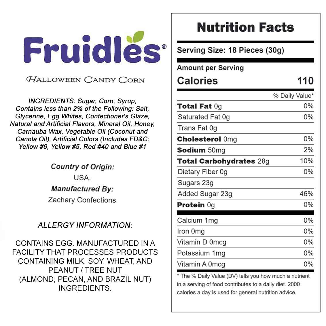 Fruidles Candy Corn – Classic Halloween Candy for Kids' Party Bowls and Lunchbox Treats