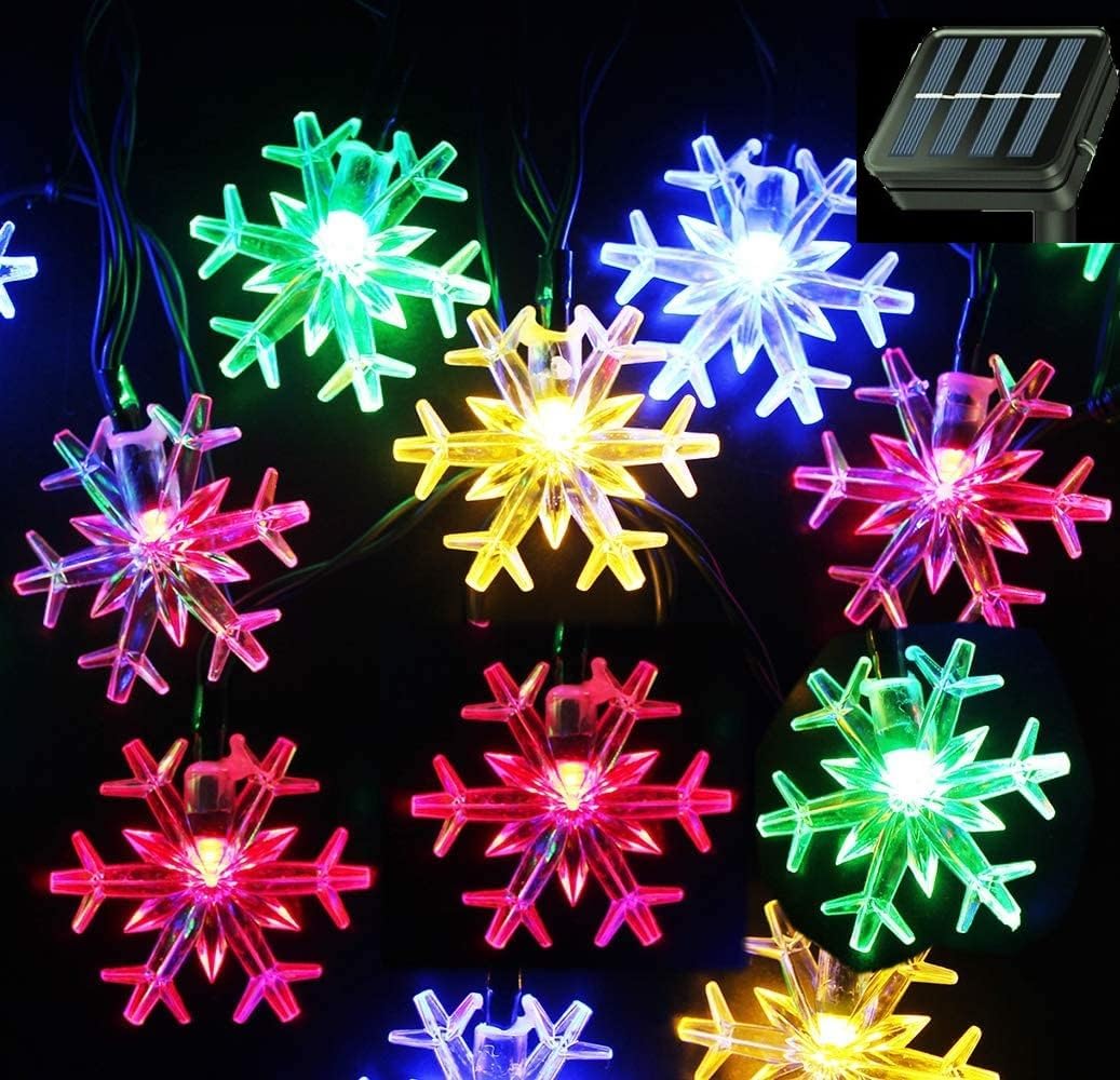 Brightever Solar Snowflake Fairy Lights 20 Ft 30 LED – Thoughtful Birthday Gift for Her, Cozy Home Decor for Mom and Grandma