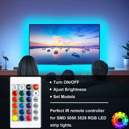 SUPERNIGHT 24-Key RGB Remote – Minimalist Apartment Lighting Controller, Single Compact Dimmer for Clutter-Free LED Strip Setups