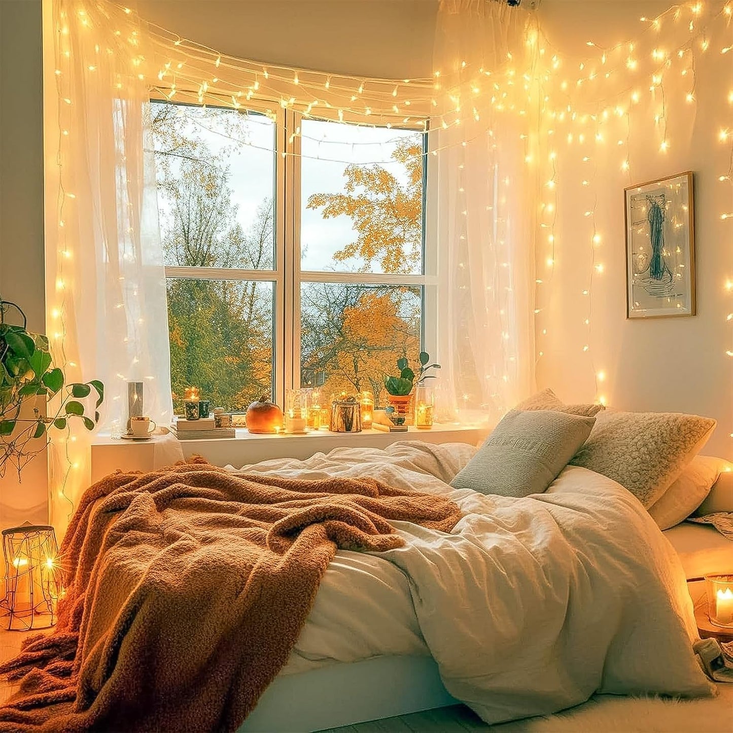 Brightown 240LED String Lights 88ft Clear Wire, Single-Strand Minimalist Fairy Lights for Uncluttered Bedrooms & Neutral Spaces
