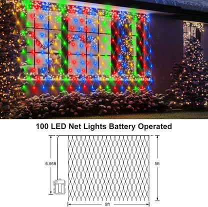Brightown Battery Net Lights 5x5 ft – Aesthetic Indoor Decor for Reading Nook and Fireplace Mantle with 12 Modes