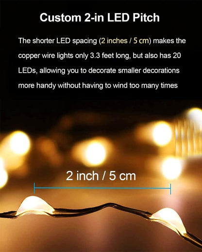 Brightown Fairy Lights Battery Operated – Clean Design Mini LED Lights 20 Pack for Intentional Home and Capsule Decor, Warm White