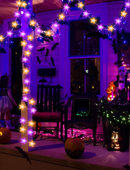 Brightown IP65 Waterproof Star Fairy Lights 33ft – Portable USB Powered Patio and Garden Pergola Decor, App and Remote Controlled String Lights