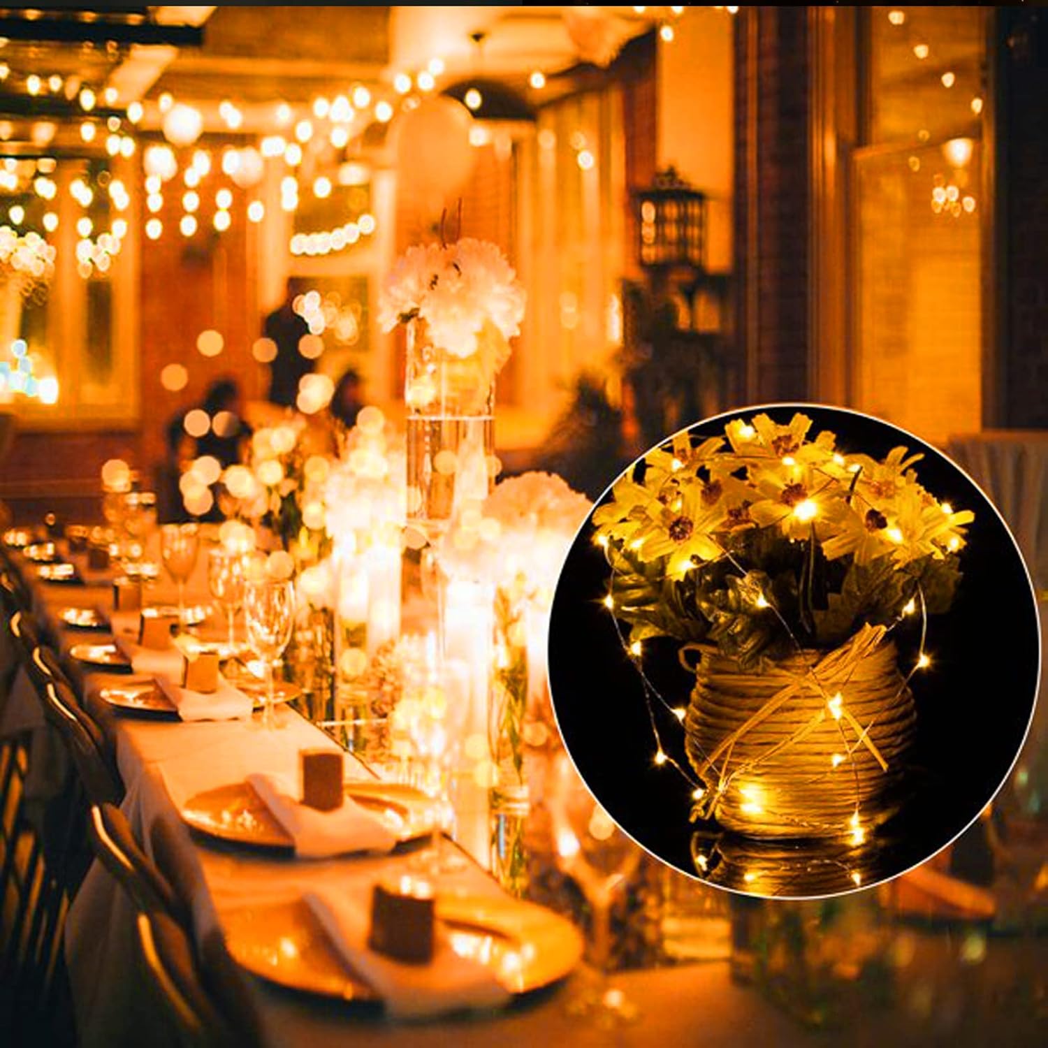 Brightown LED Fairy Lights – Cozy Bedroom String Lights with Flexible Silver Wire for Living Room Aesthetic