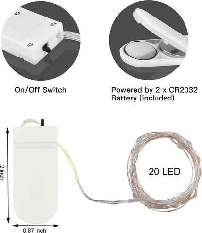 Brightown Mini Fairy Lights Battery Operated – 24 Pack Simple LED String Lights for Neutral Interiors and Intentional Living Spaces